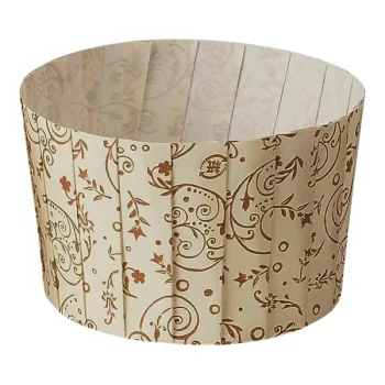 Welcome Home Brands 2 5/8" x 2" Brown Blossom Pleated Baking Cup - 480/Case