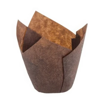 Novacart Brown Tulip Baking Cup 1 3/8" x 2 1/4" - 3,600/Case