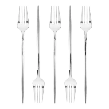 Posh Setting Novelty 9" Silver Extra Heavy Weight Plastic Fork - 384/Case