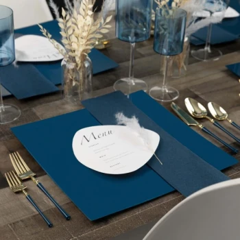 Posh Setting 13" Square Navy Flat Plastic Charger Plate - 48/Case