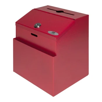 ADIRoffice 7" x 6" x 8 1/2" Red Steel Wall Mounted Suggestion Box ADI631-01-RED-2PK - 2/Pack