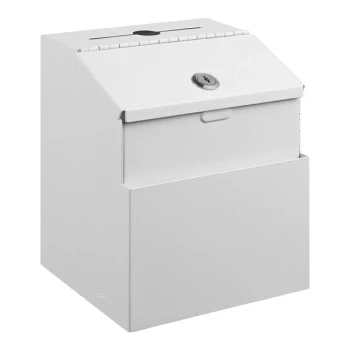 ADIRoffice 7" x 6" x 8 1/2" White Steel Wall Mounted Suggestion Box with Suggestion Cards ADI631-01-WHI-PKG