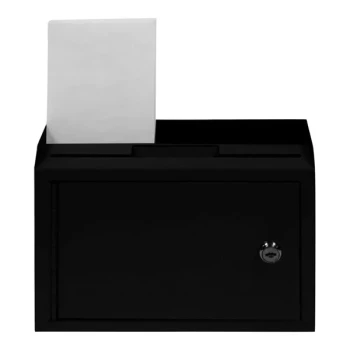 ADIRoffice 9 13/16" x 3 3/8" x 7 1/2" Black Steel Wall Mounted Multi-Purpose Suggestion Box ADI631-02-BLK-2PK - 2/Pack