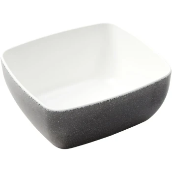 American Metalcraft GGB76 Grab & Go 46 oz. White and Black Speckled Rectangular Melamine Bowl