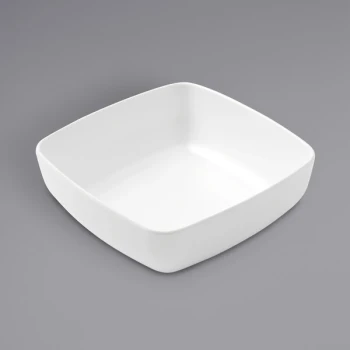 American Metalcraft GGSW6 Grab & Go 27 oz. White Square Melamine Bowl
