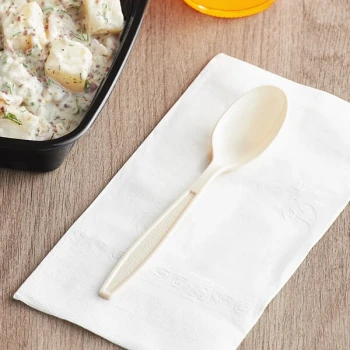 Choice Beige Heavy Weight Polystyrene Plastic Teaspoon - 1,000/Case