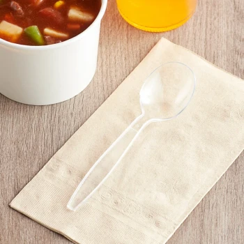 Choice Clear Heavy Weight Polystyrene Plastic Soup Spoon - 1,000/Case