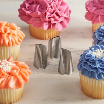 Ateco 385 3-Piece Stainless Steel Korean Flower Piping Tip Decorating Set