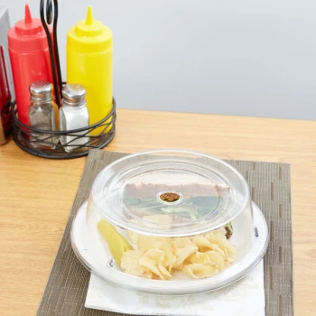 Carlisle 196507 9 7/16" to 9 3/4" Clear Polycarbonate Plate Cover - 12/Case