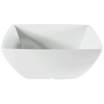 Thunder Group 69009WT Classic White 2.81 Qt. Square Melamine Bowl   - 12/Pack