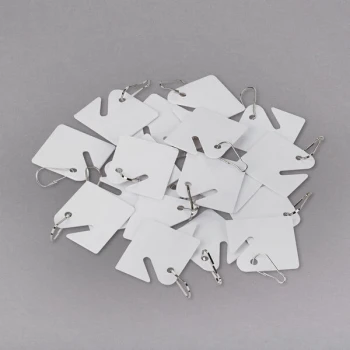 SecurIT 04983 1 5/8" x 1 1/2" White Replacement Slotted Key Cabinet Tag - 20/Pack