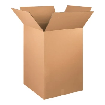 Lavex 24" x 24" x 36" Kraft Heavy-Duty 48 ECT Corrugated Double-Walled RSC Shipping Box - 5/Case