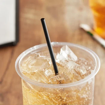 EcoChoice 10" Black Jumbo Compostable Wrapped PLA Straw - 4,800/Case