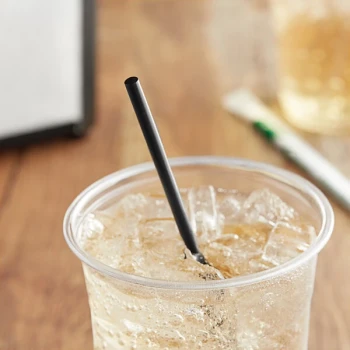 EcoChoice 7 3/4" Black Jumbo Compostable Wrapped PLA Straw - 2,400/Pack