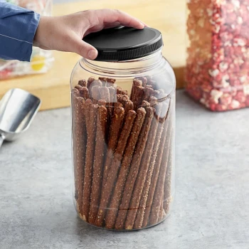 1 Gallon Round PET Plastic Jar with Black Lid