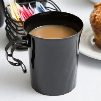 WNA Comet CWM8192BK Classicware 8 oz. Black Plastic Coffee Cup - 192/Case
