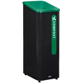 Rubbermaid® Sustain 2078991 15 Gallon Black Single Stream Compost Indoor Rectangular Trash Can