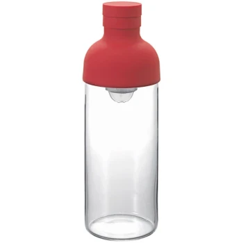 Hario Filter-in Bottle 10 oz. Red Glass Cold Brew Tea Infuser FIB-30-R