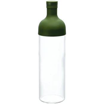 Hario Filter-in Bottle 25 oz. Olive Green Glass Cold Brew Tea Infuser FIB-75-OG