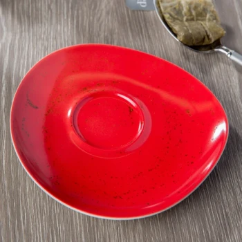 Schonwald 9386918-63046 Pottery 6 1/8" Unique Red Porcelain Saucer - 12/Case
