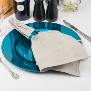Tabletop Classics by Walco TRBL-6651 13" Blue Round Plastic Charger Plate - 12/Pack