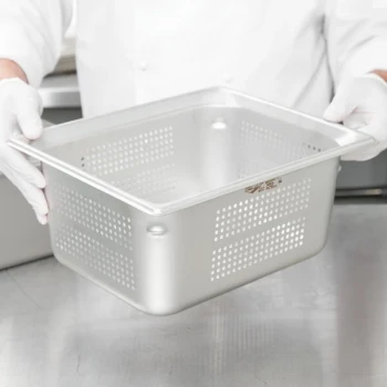 Vollrath 90263 Super Pan 3® 1/2 Size 6" Deep Anti-Jam Perforated Stainless Steel Steam Table / Hotel Pan - 22 Gauge