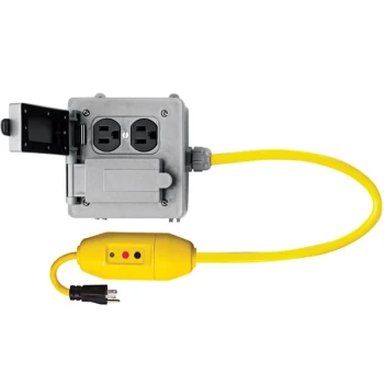 Lind Equipment 26020L-2406 Inline GFCI Quad Box with Indicator Light - 6' 12/3 Cord, 120V