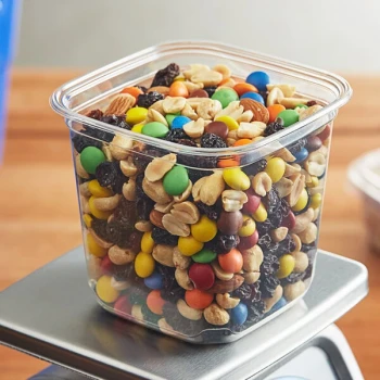 Fabri-Kal SQ24 TruWare 24 oz. Square Recycled PET Deli Container - 60/Pack
