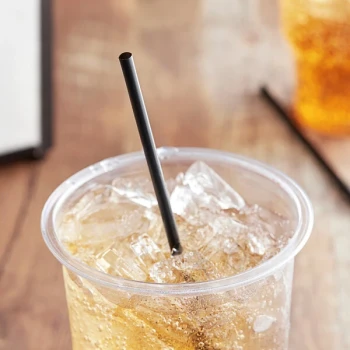 EcoChoice 10" Black Jumbo Compostable Unwrapped PLA Straw - 300/Pack