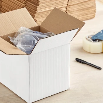Lavex 14" x 14" x 14" White Customizable Corrugated RSC Shipping Box - 25/Case