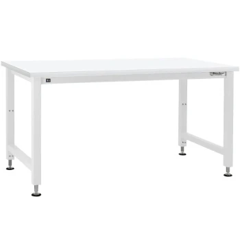 BenchPro Adams Series 36" x 72" Formica Laminate Top Adjustable Hydraulic Workbench with White Frame AEFES3672