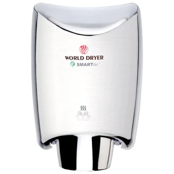 World Dryer K-972P2 SMARTdri Plus Polished Stainless Steel Surface-Mounted Hand Dryer - 110-120V, 1200W