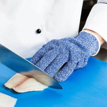 San Jamar SG10-BL-S Blue A7 Level Cut Resistant Glove with Spectra - Small
