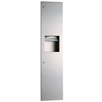 Bobrick B-380349 TrimLineSeries Surface-Mounted Rectangular Paper Towel Dispenser / Trash Can