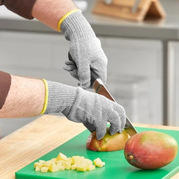 Ansell HyFlex® 74-048 Gray Medium-Duty A4 Level Cut-Resistant Uncoated Knitted Glove with Dyneema Liner - Small
