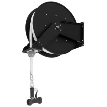T&S B-7245-03 50' Open Epoxy Coated Steel Hose Reel with MV-2516-34 7/16" Rear Trigger Water Gun