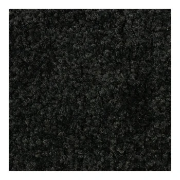 M+A Matting ColorStar 100446040 4' x 6' Solid Black Mat with Classic Rubber Border and Universal Cleated Backing - 3/8" Thick