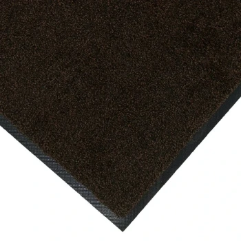 M+A Matting Classic Plush 1804846090 4' x 6' Brown / Black Mat with Universal Cleated Backing - 3/8" Thick