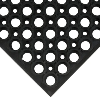 Cactus Mat 3525-C3 VIP TuffDek 3' x 3' Black Heavy-Duty Rubber Anti-Fatigue Floor Mat - 3/4" Thick