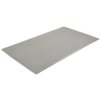 Notrax Comfort Rest Ribbed Foam 3' x 5' Gray Anti-Fatigue Mat T42S0335GY - 3/8" Thick