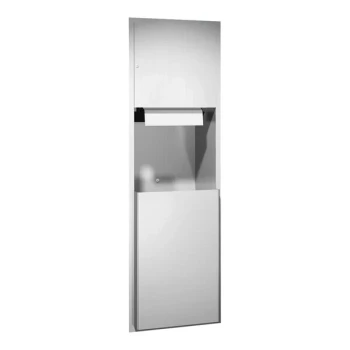American Specialties, Inc. Traditional 10-04692AC Recessed AC-Operated Automatic Roll Paper Towel Dispenser with 17 Gallon Waste Receptacle