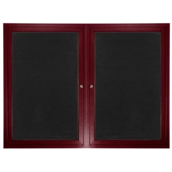 Aarco ADCW3648R 36" x 48" Enclosed Hinged Locking 2 Door Cherry Finish Aluminum Indoor Directory Board with Felt Rear Panels