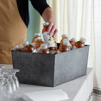 American Metalcraft BEVDG20 Full Size Onyx Galvanized Metal Rectangular Beverage Tub