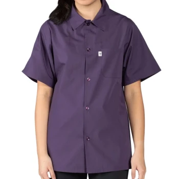 Uncommon Chef 0920 Eggplant Customizable Classic Short Sleeve Cook Shirt - 5XL
