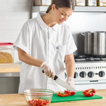 Uncommon Chef 0950 White Customizable Six Snap Cook Shirt - 3XL
