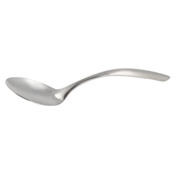 Bon Chef 9463BF 9 3/4" Brushed Stainless Steel Solid Serving Spoon with Hollow Cool Handle