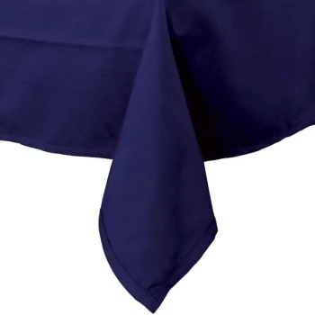 Intedge 72" x 72" Square Navy Hemmed 65/35 Poly/Cotton Blend Cloth Table Cover