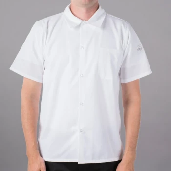 Mercer Culinary Millennia Air® White Unisex Short Sleeve Cook Shirt with Full Mesh Back M60200WH - 3X
