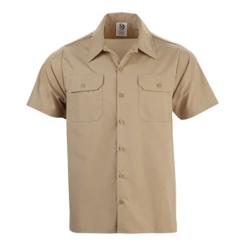 Mercer Culinary Metro Edge Unisex Khaki Short Sleeve Brewer / Work Shirt - 3XL