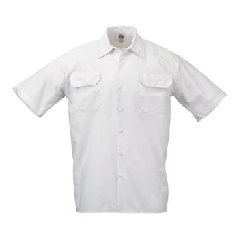 Mercer Culinary M60250BK Metro Edge Unisex White Short Sleeve Brewer / Work Shirt - 2X